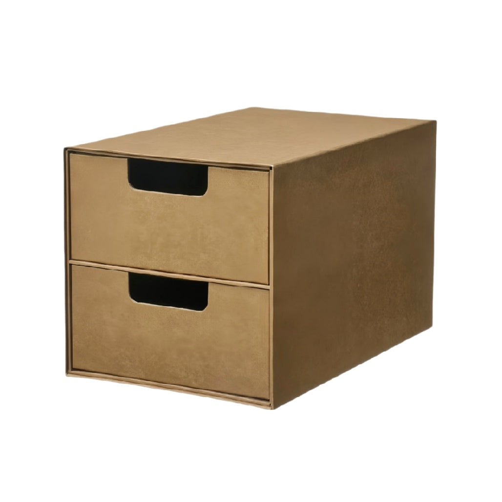 Elegant Gold Two-Drawer Storage Box**