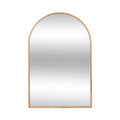 Elegant Arched Wall Mirror with Wooden Frame - Modern Home Decor